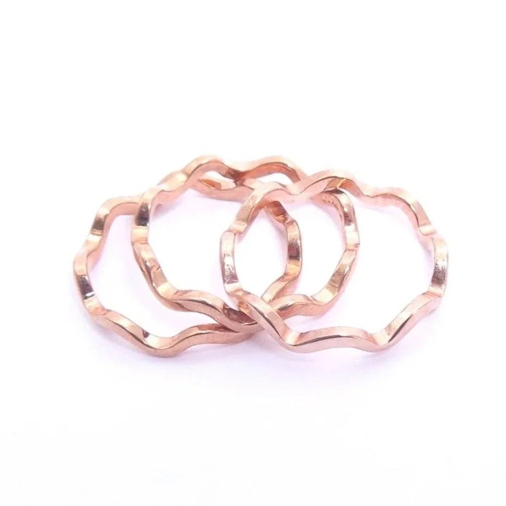 Vintage 14K GE Rose Gold Stackable Rings Size 6.5